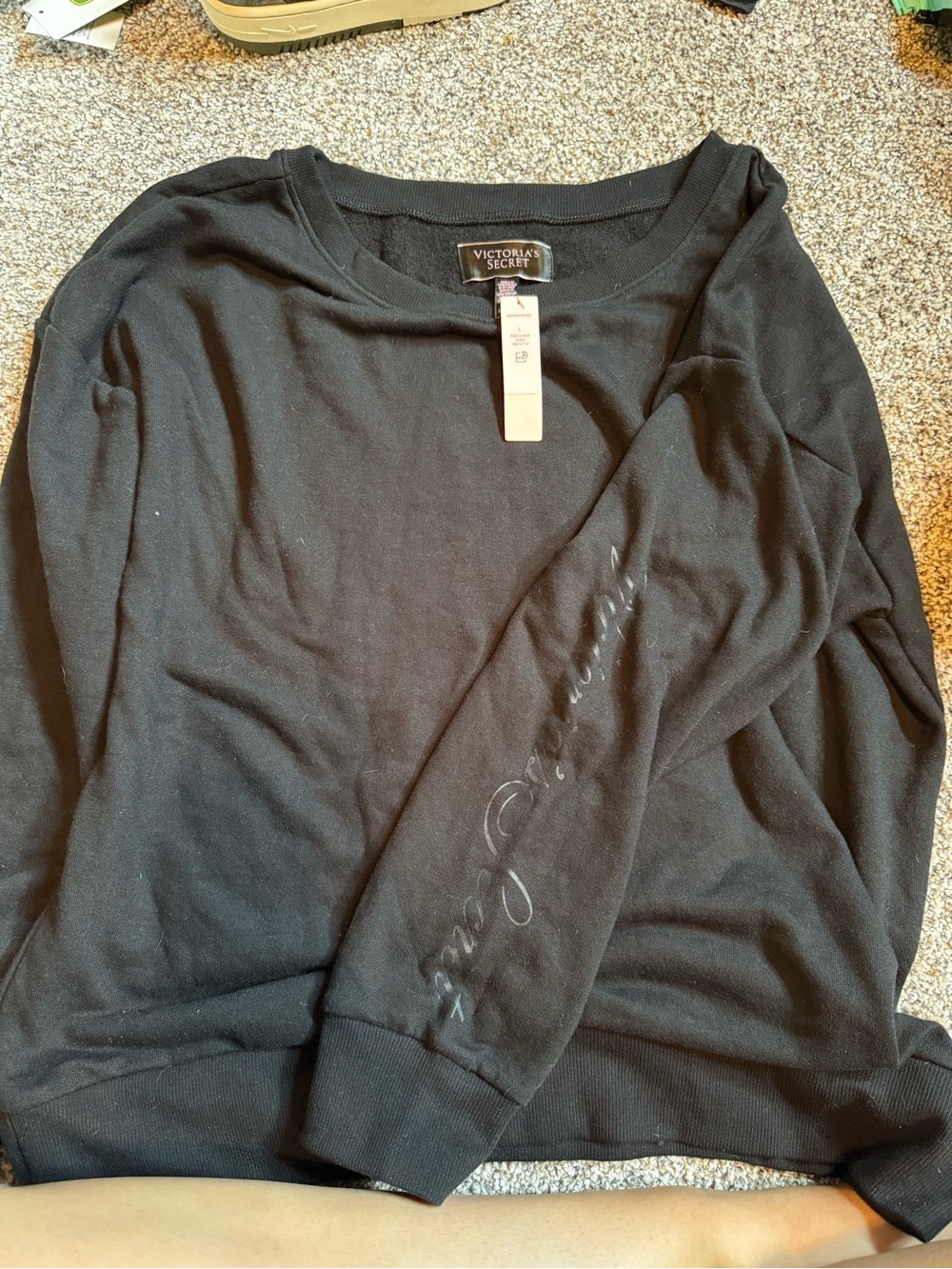 Victoria's Secret Black Crewneck Sweatshirt with Tag